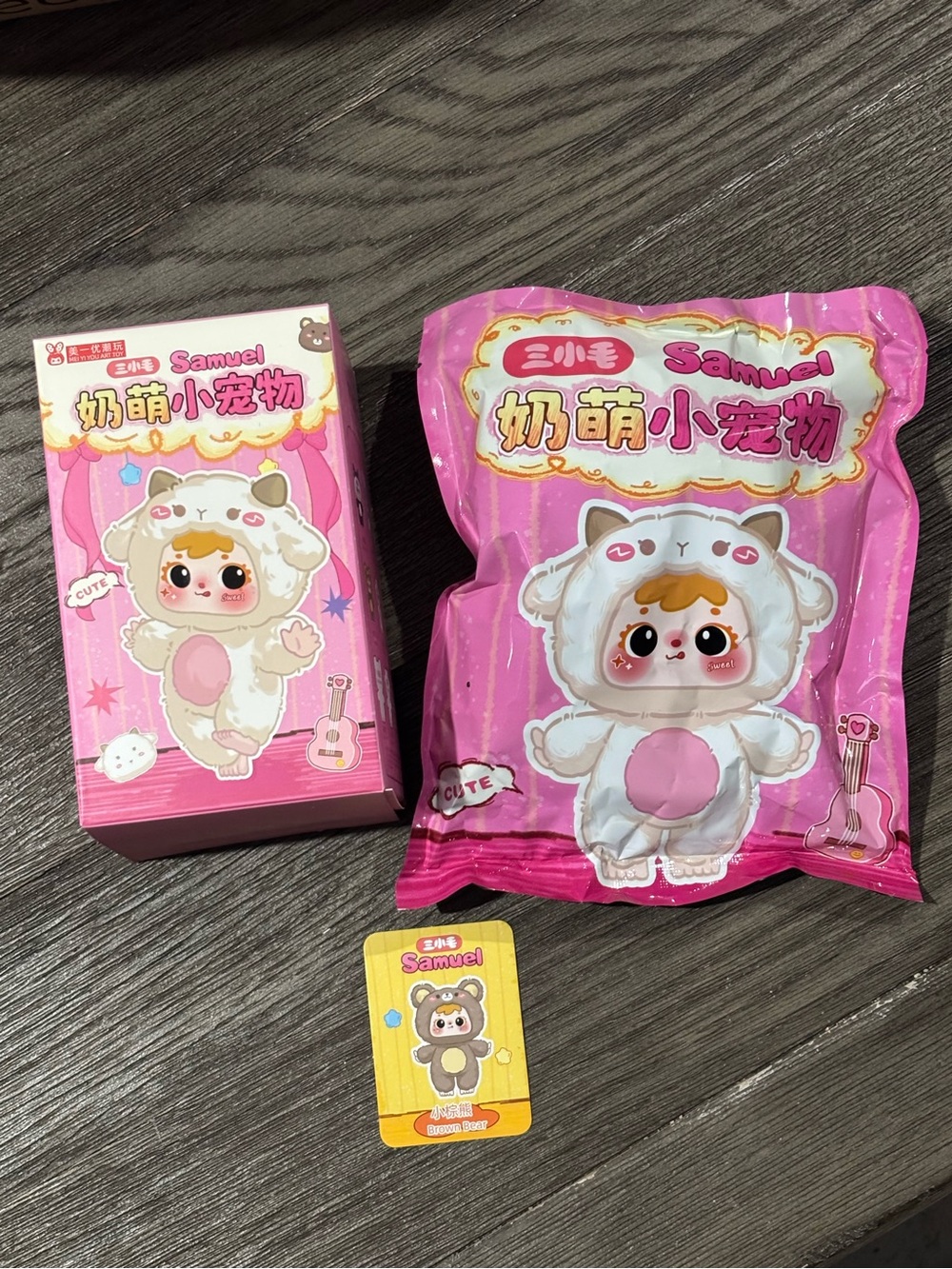Samuel Cute Little Pet Plush Blind Box Brown Bear Authentic Sealed Bag